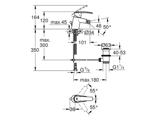 GROHE bidetmengkraan EUROSMART chroom 32929002