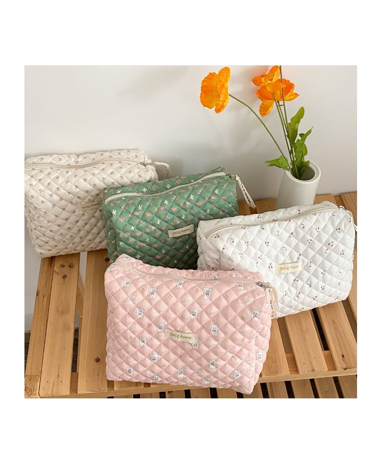 TangTangBags - Gewatteerde make-uptas met bloemenprint