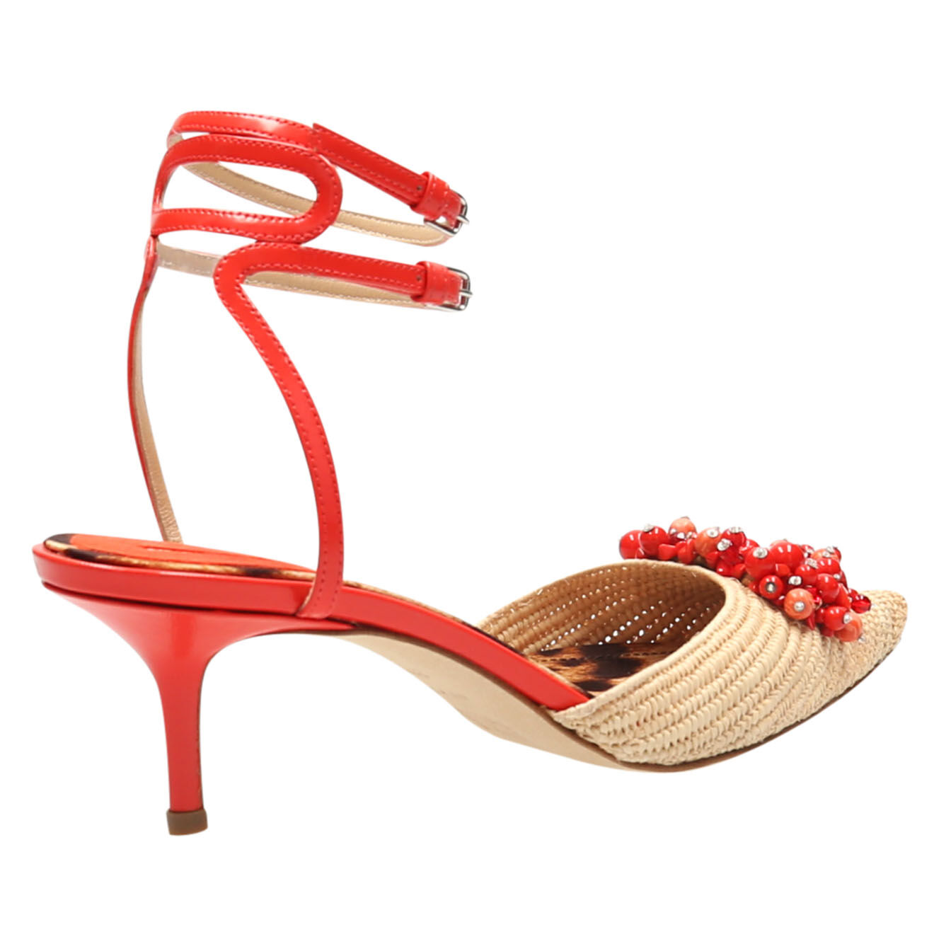 Claudio Merazzi Sling-Back Charlize en Cuir Vernis corails