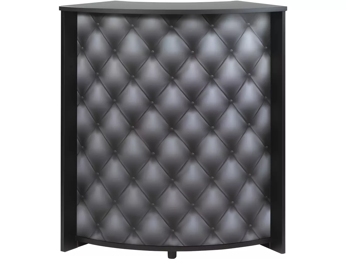 Meuble-Comptoir Bar 96 cm Noir 3 Niches - Coloris: Capitons 911