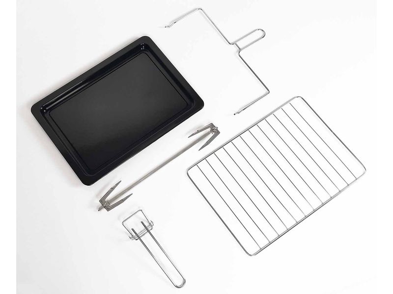 Koenig Backofen 30 l, Chrom/Schwarz Backgrill mit Drehspiess