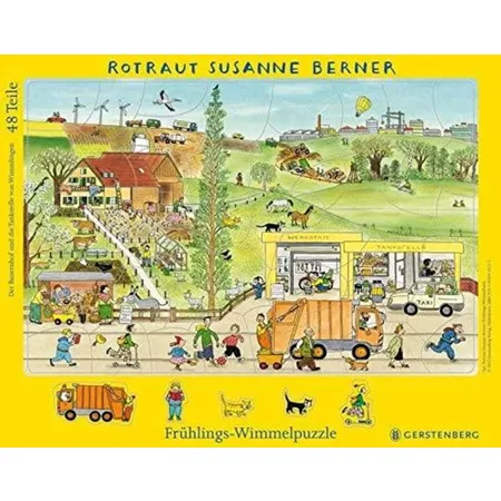 Gerstenberg Frühlings Wimmelpuzzle Bauernhof und Tankstelle
