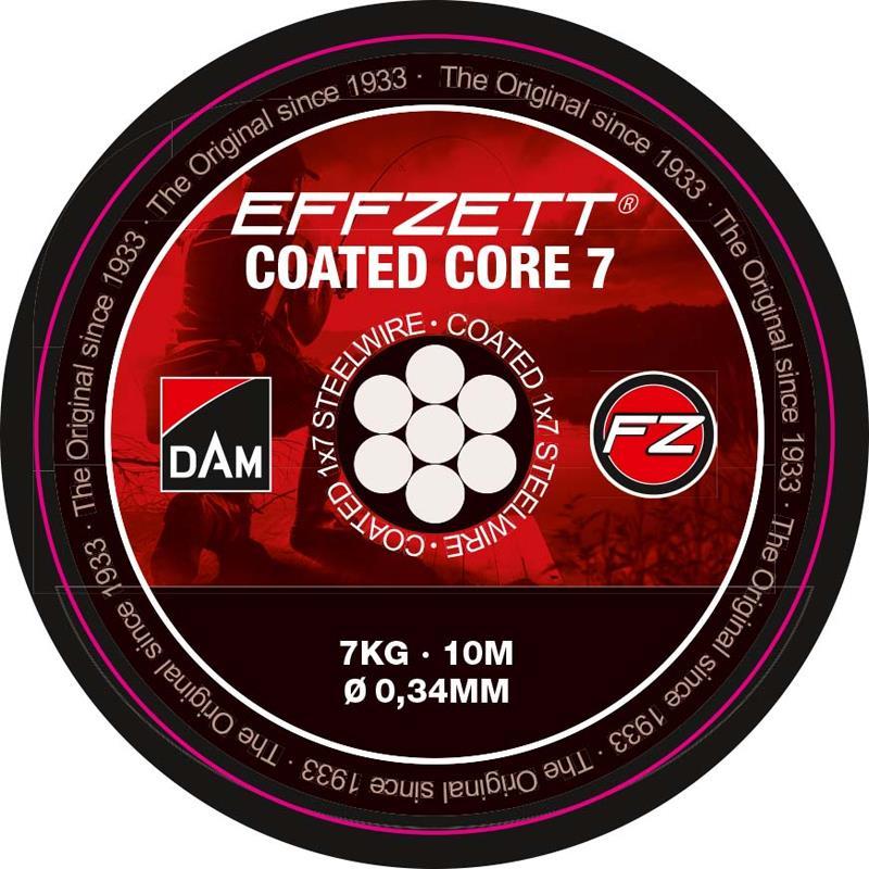 Bas De Ligne Effzett Coated Core 7 Steeltrace Black - 10M