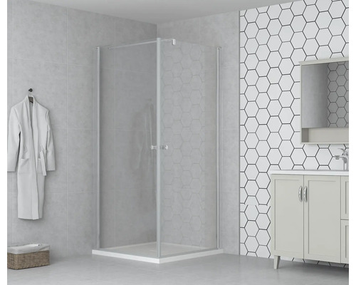 form&style douchedeur met draaideur MODENA 100 x 195 cm, chroom profiel, helder glas, vuilafstotende glascoating