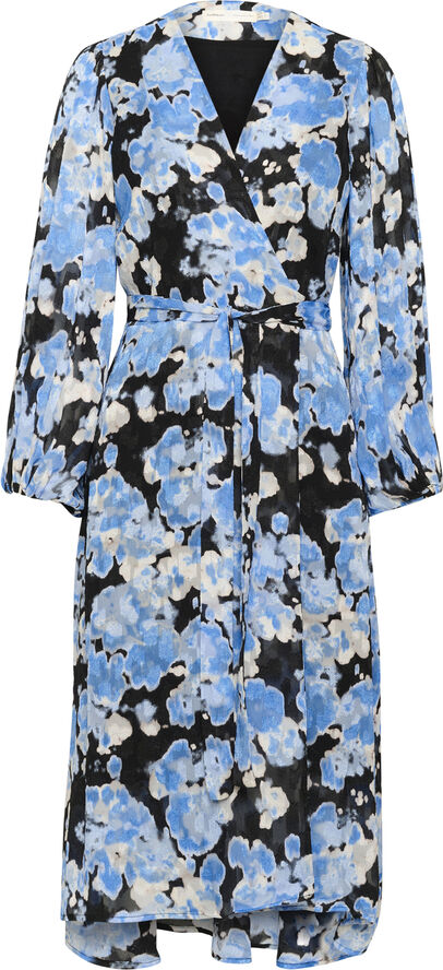 InWear BasiraIW Wrap Dress Blue floaty flower