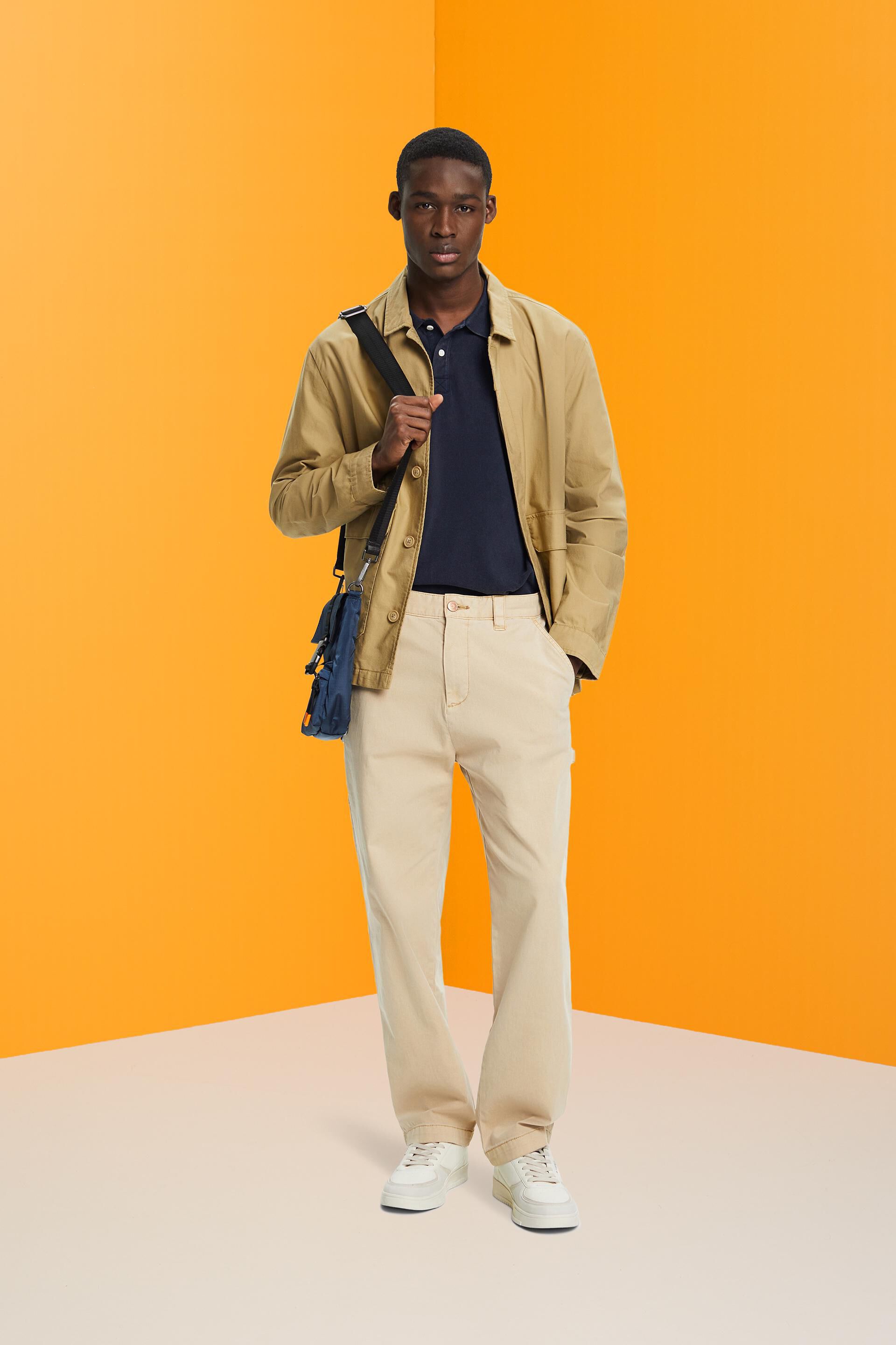 Polo en maille piquée de coton, au délavage Stone washed