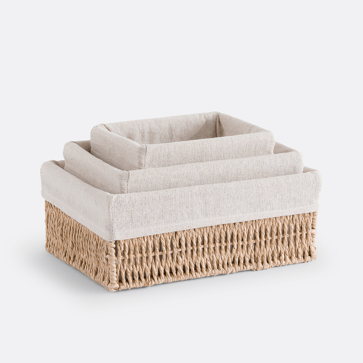 LA REDOUTE INTERIEURS<br>Conjunto de 3 cestos de corda de papel, Papeli