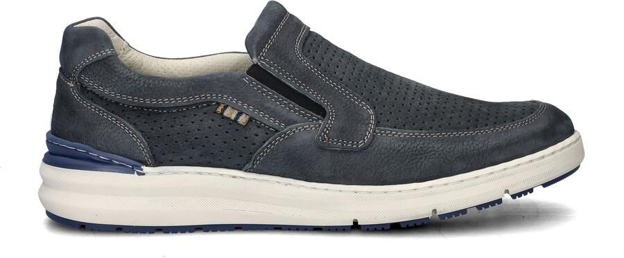 Nelson nubuck instappers donkerblauw