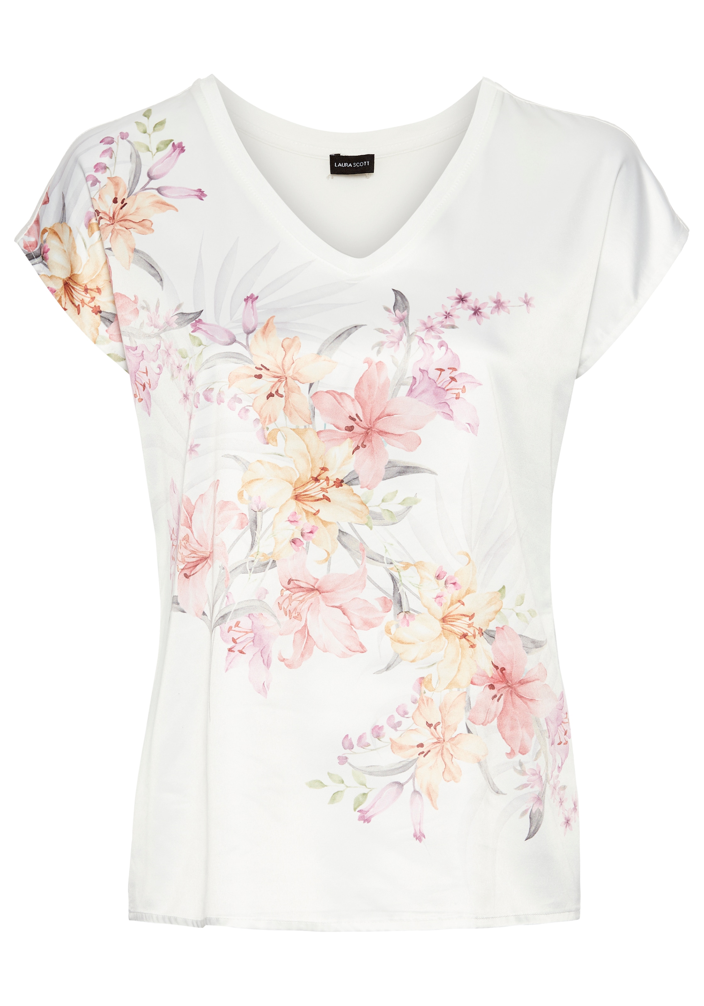 Laura Scott Shirtbluse , mit edel-dezentem Blumendruck auf Satin