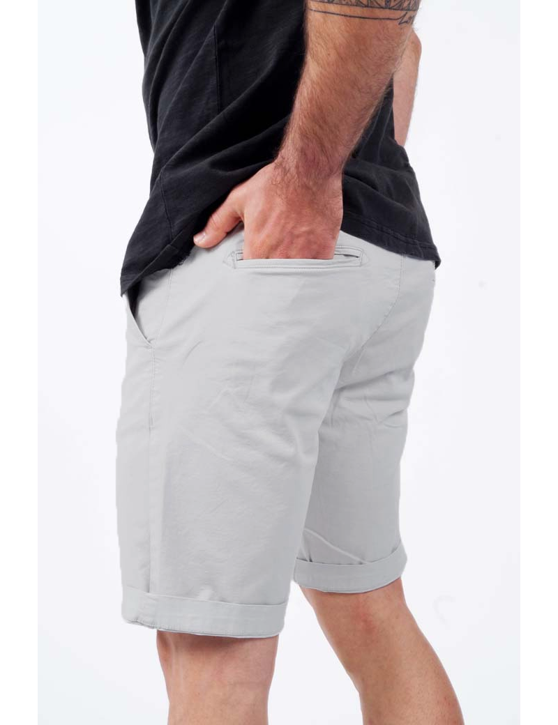 RECYCLED ART WORLD SHORT CHINO STRETCH GRIS CLAIR
