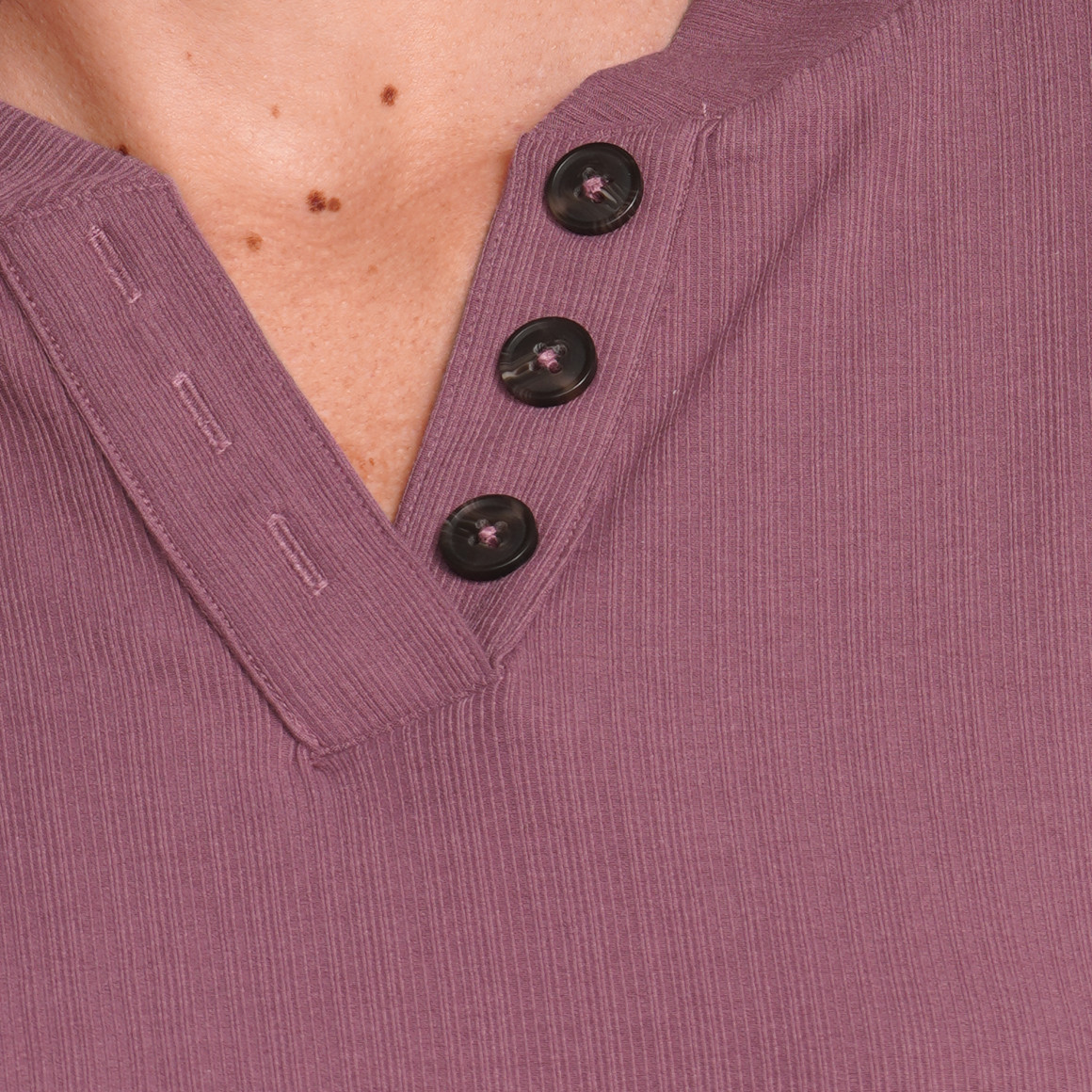 Gina Benotti Damen T-Shirt mit Rippstruktur himbeer