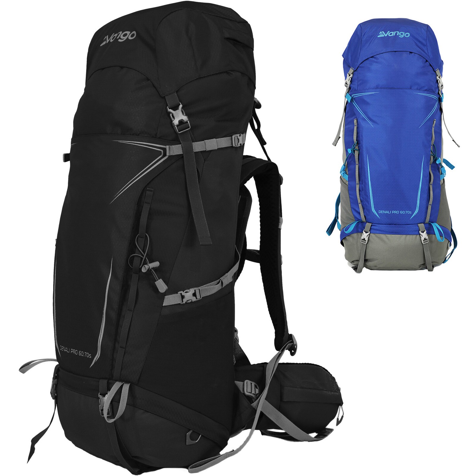 VANGO Trekkingrucksack Denali Pro S 60:70 L Outdoor Wander Rucksack Regenschutz Farbe: black