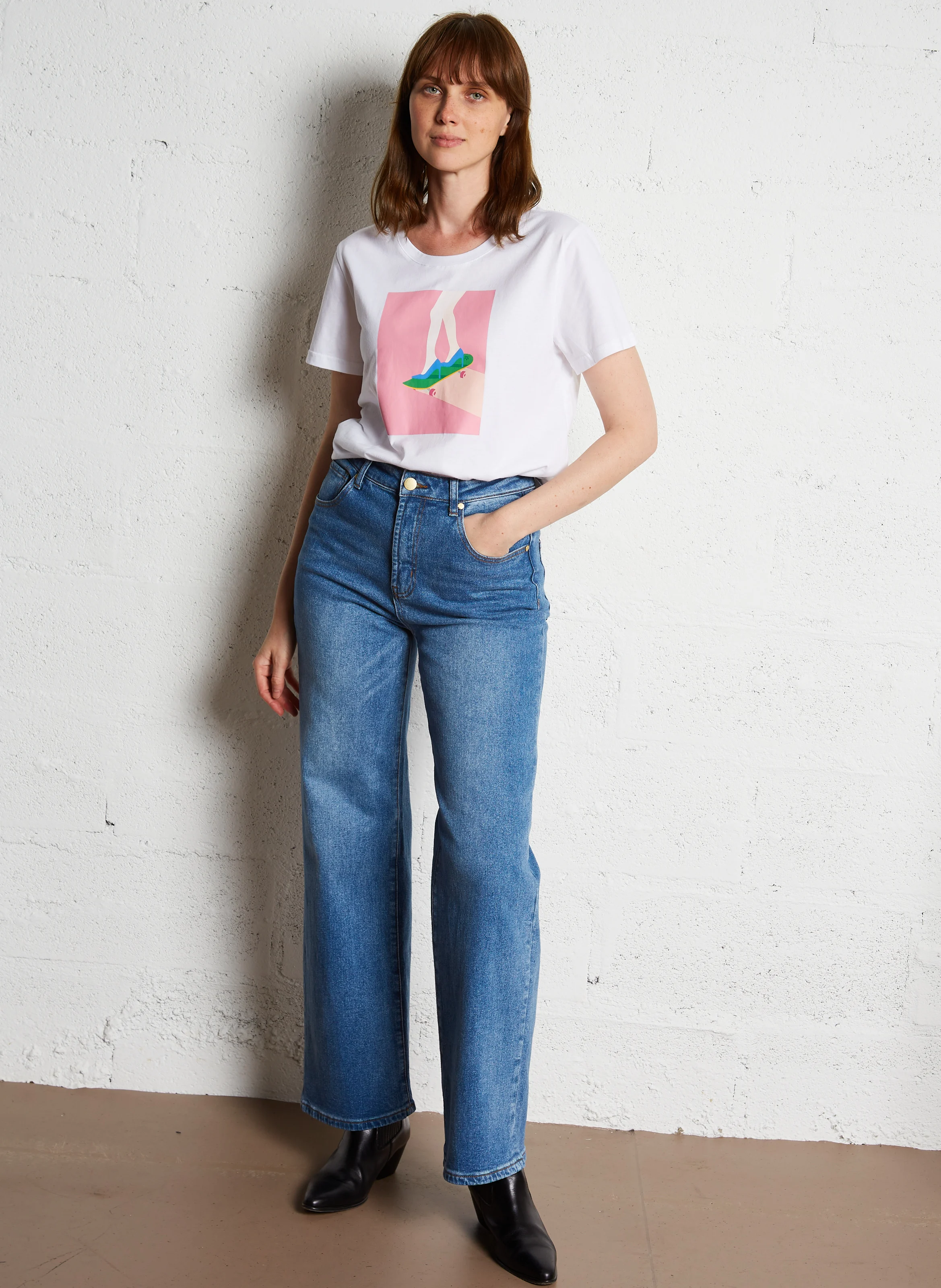 TESS - Tee-shirt sérigraphié en coton| Blanc
