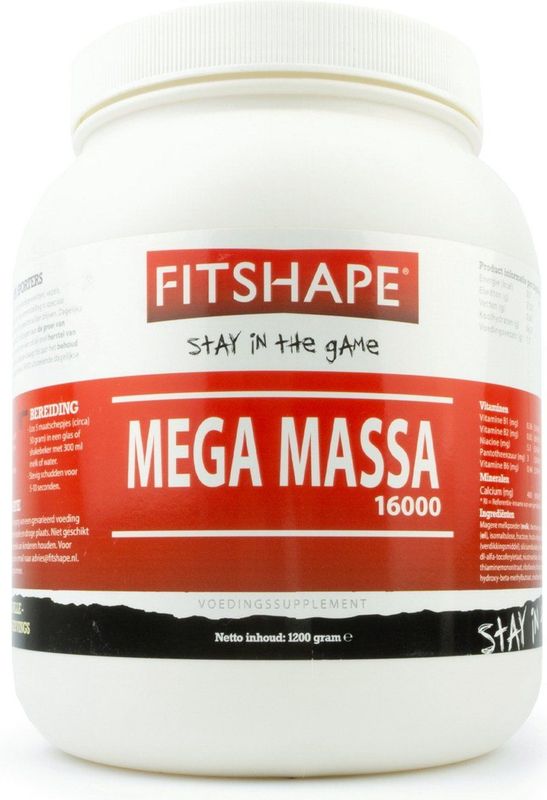 Fitshape - Mega Massa 16000 - Sportdrank - Vanille - Eiwitten en Aminozuren
