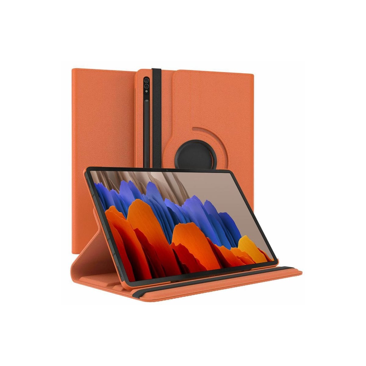 360° roterbar deksel Samsung Galaxy Tab S7 Plus - Oransje