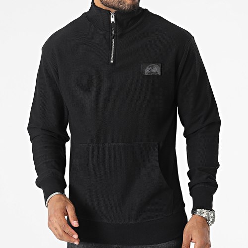Sweat Col Zippé Classic Twill Noir