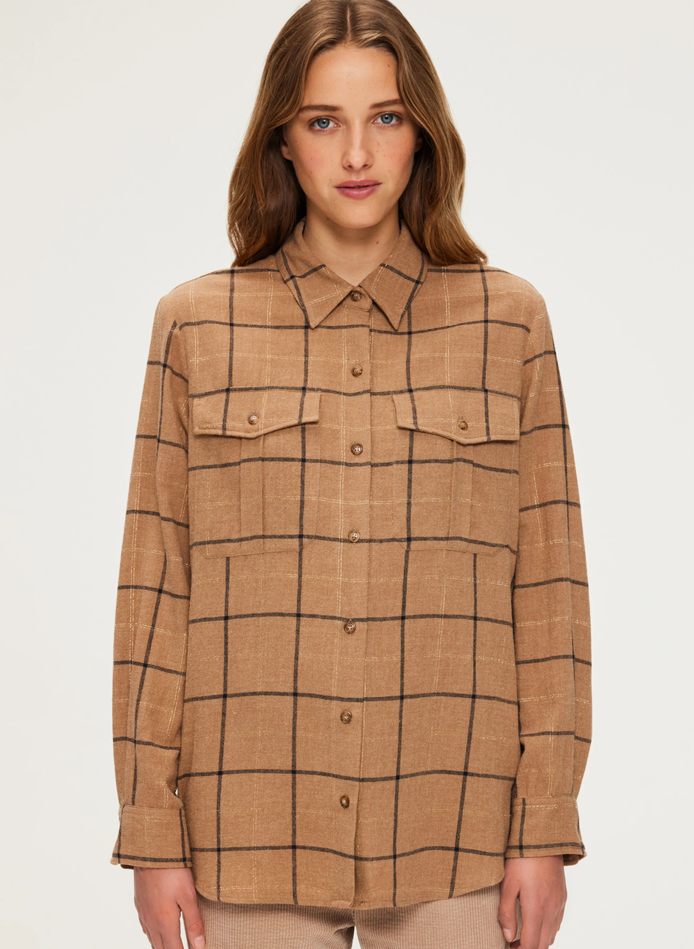 BEGONIE - Chemise droite à col classique| Marron