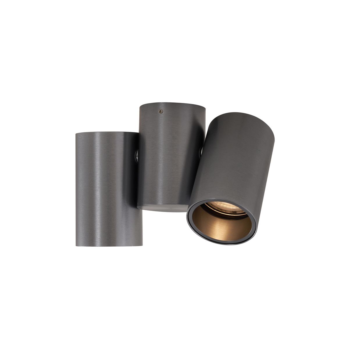 Design opbouwspot gunmetal GU10 50mm 2-lichts kantelbaar - Michael