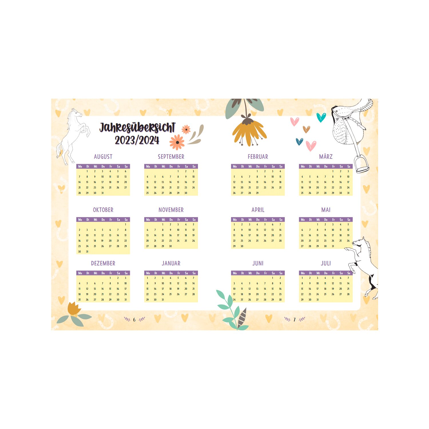 ponylife - Mein Schülerkalender 2023/2024