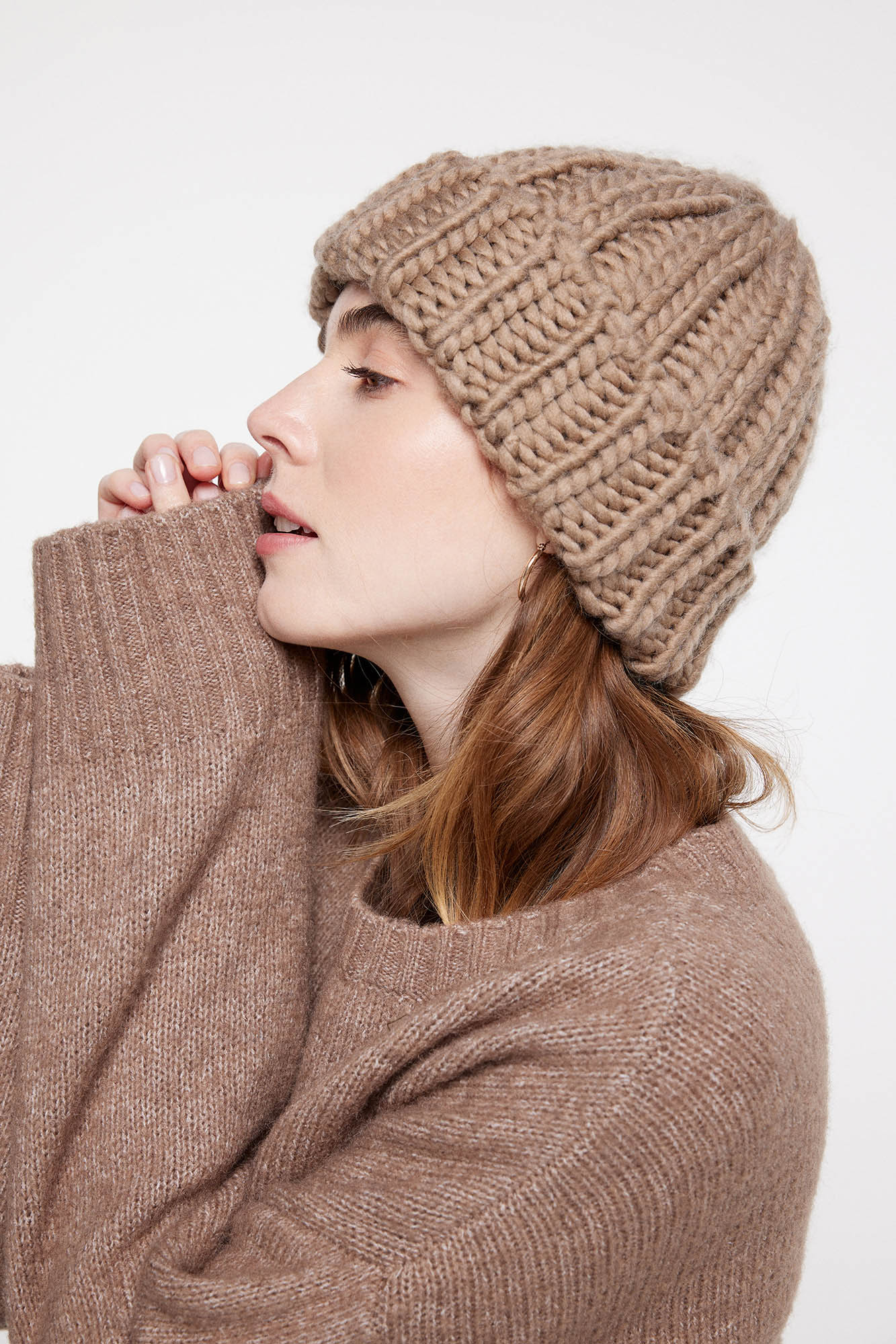Gorro de tricô grosso