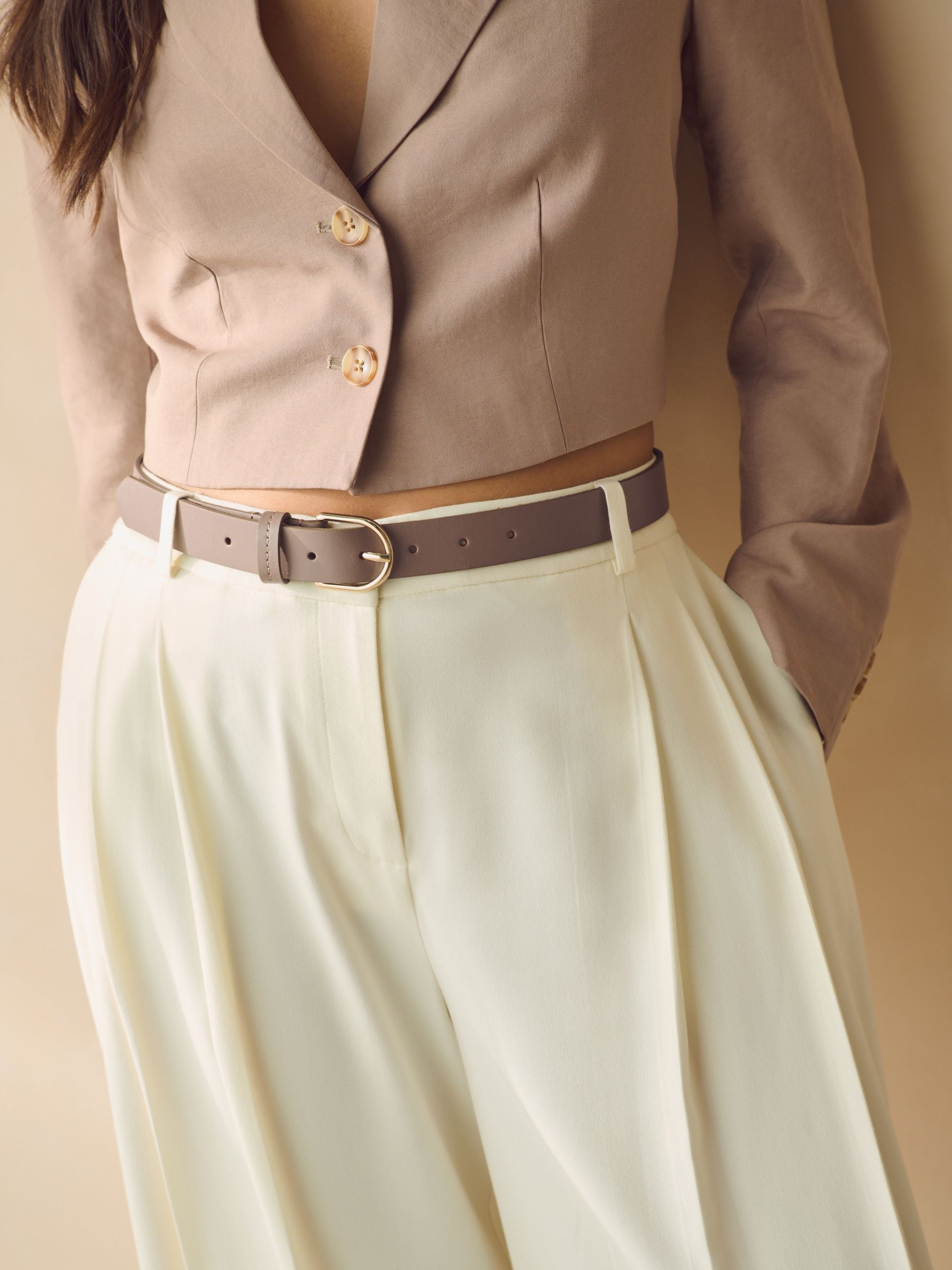 Taupe bruin - Standaard leren riem