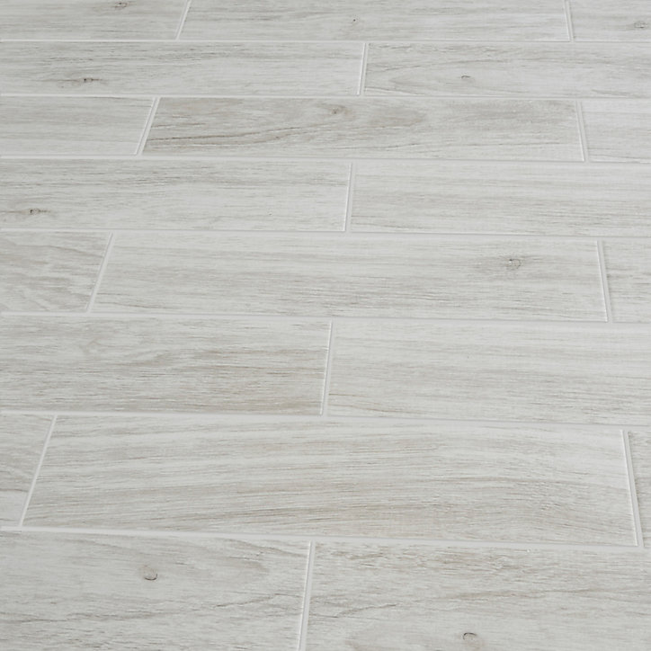 Carrelage sol et mur blanc 15x60cm Wychwood GoodHome