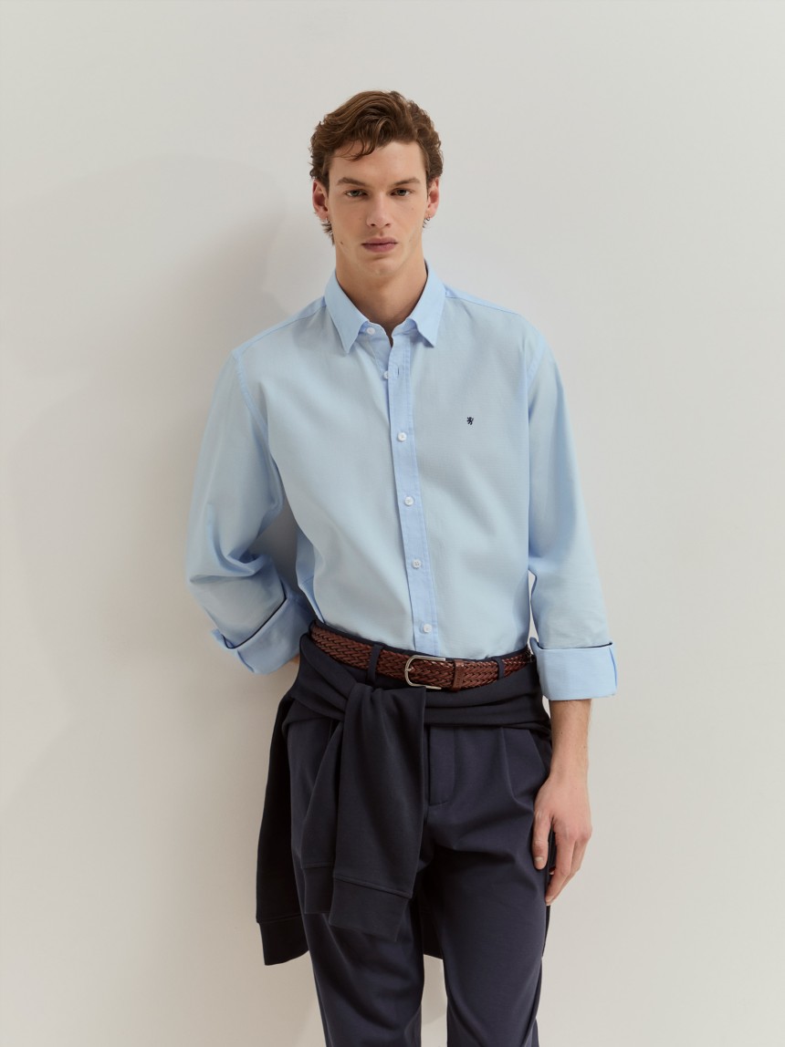 Camisa slim fit de algodão