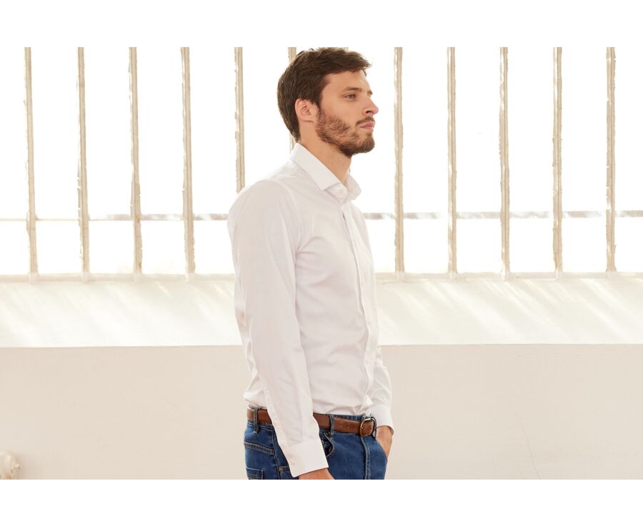 Chemise blanche coton twill - CAUBERT