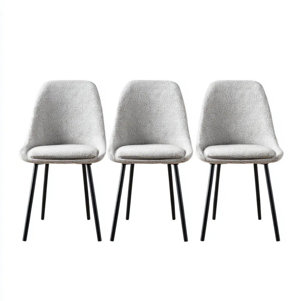 Esszimmerstuhl Set Stoffbezug 48x52x84 cm – Hellgrau – Modernes Design