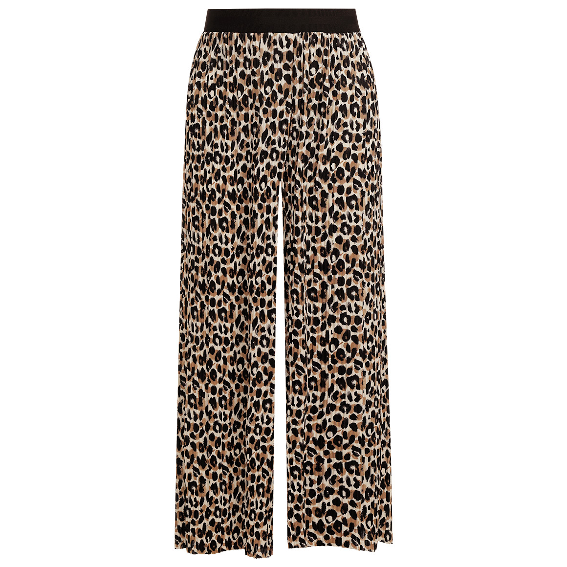 Gina Benotti Damen Plissee-Culotte im Leo-Look hellbraun / schwarz