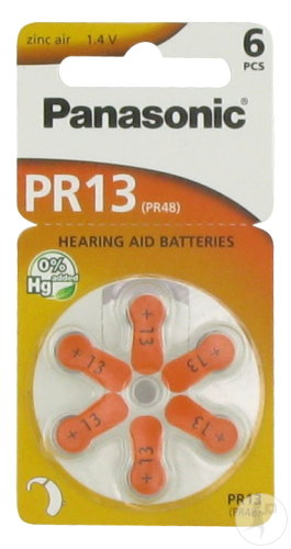 Panasonic Batterie Appareil Oreille PR13 6 Pièces