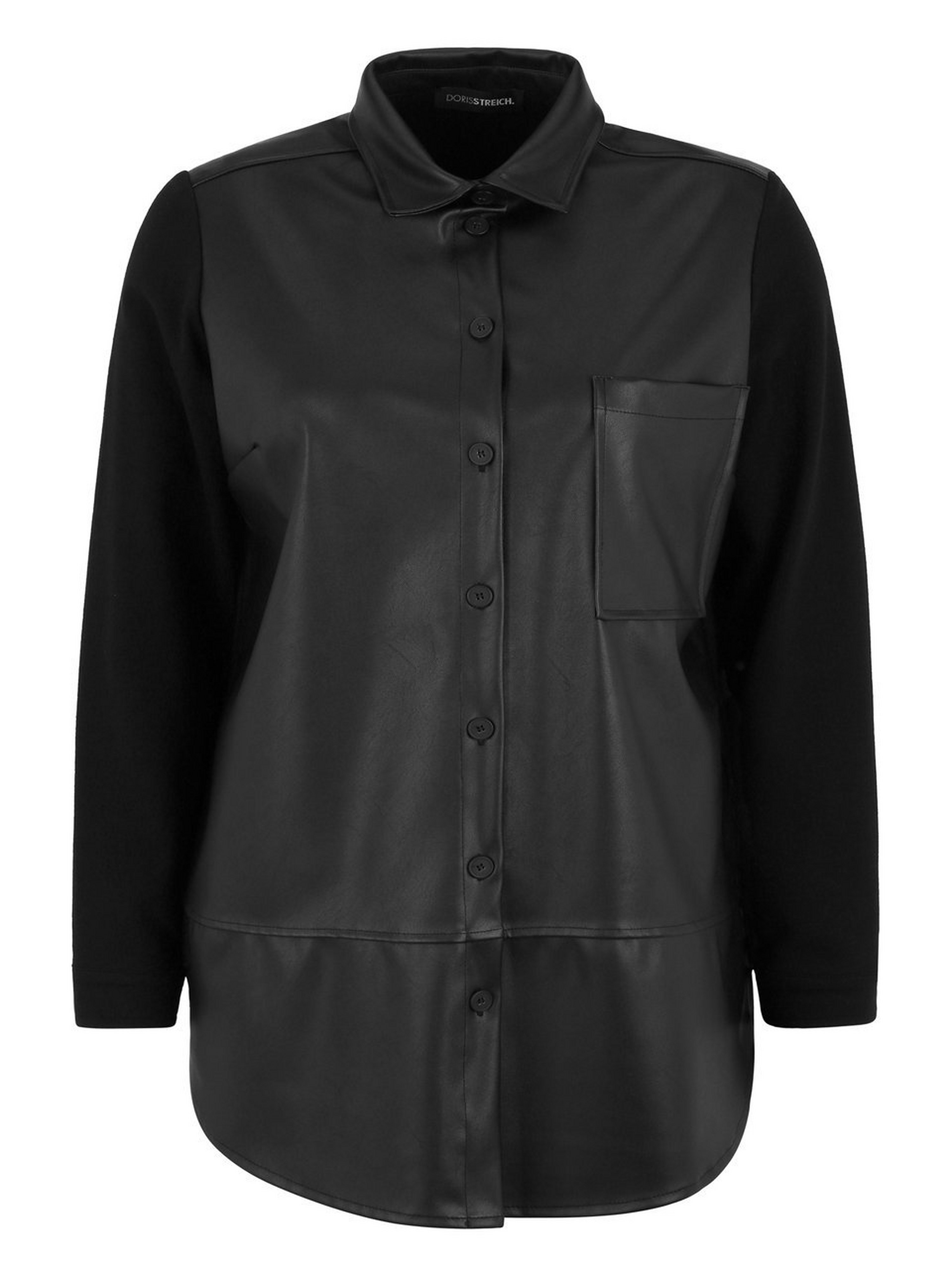 Lederimitat-Bluse