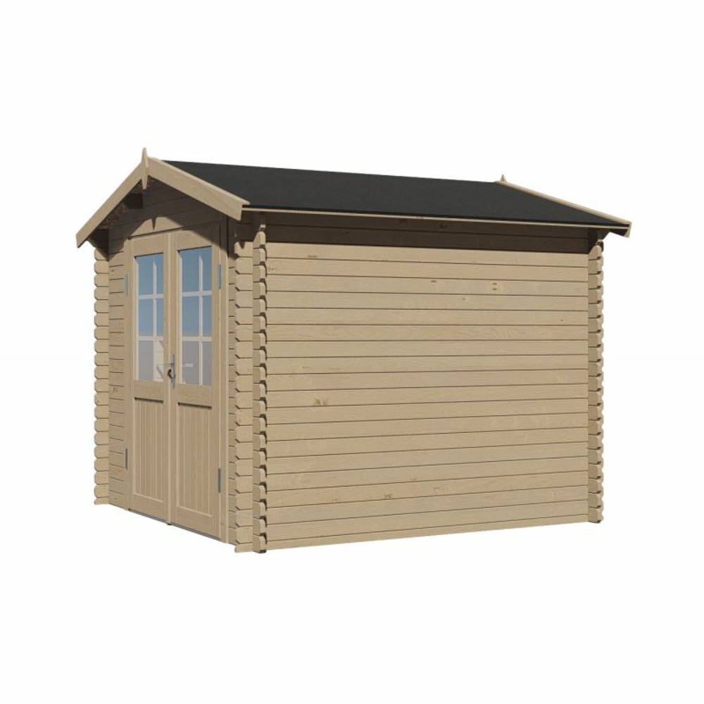 Abri de jardin chamonix de 6,4 m² en bois de pin et d'épicéa ép. 25 mm