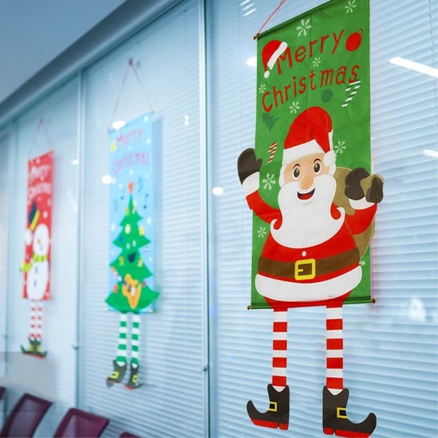 Glædelig jul Flag Xmas hængende banner dørdekoration