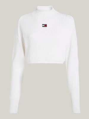 Blusa cropped tingida com emblema