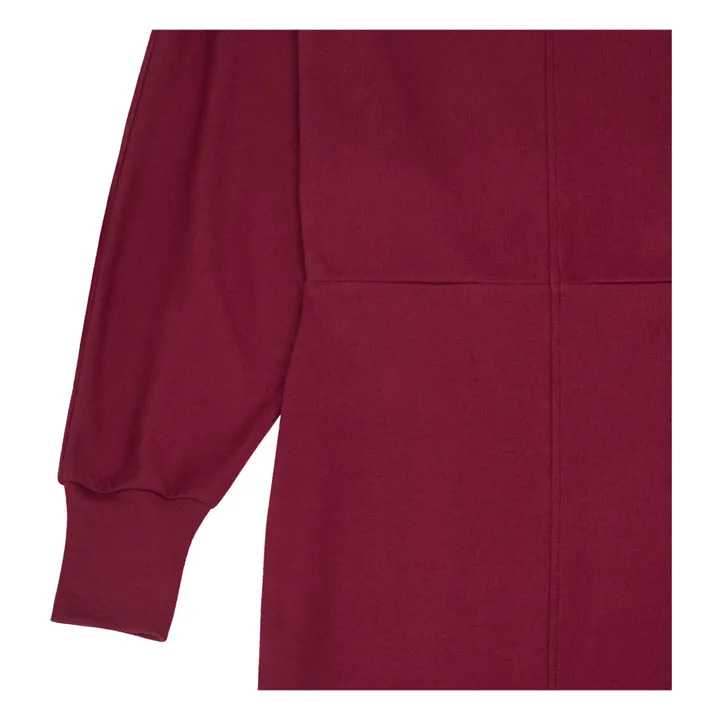 SMALLABLE BASICS Robe Longue Femme Manches Chauve-souris en Coton Organique | Bordeaux