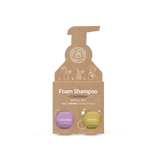 The green Lab Co. Navul set Schuimende Shampoo Tabletten 4x - Lavendel & Jasmijn 4ST