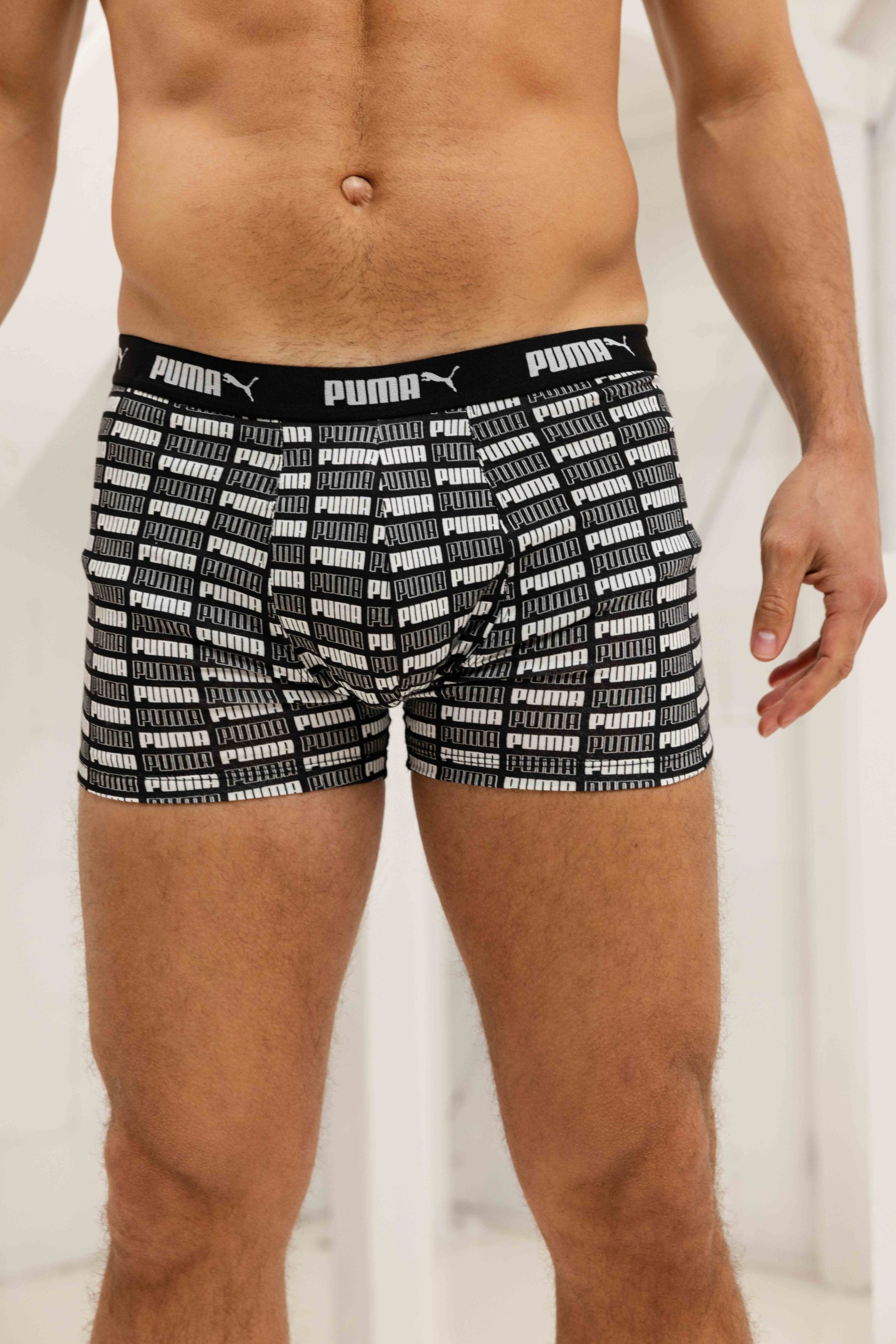 Puma Promo Printed Boxershort Heren 4-Pack Zwart Combi