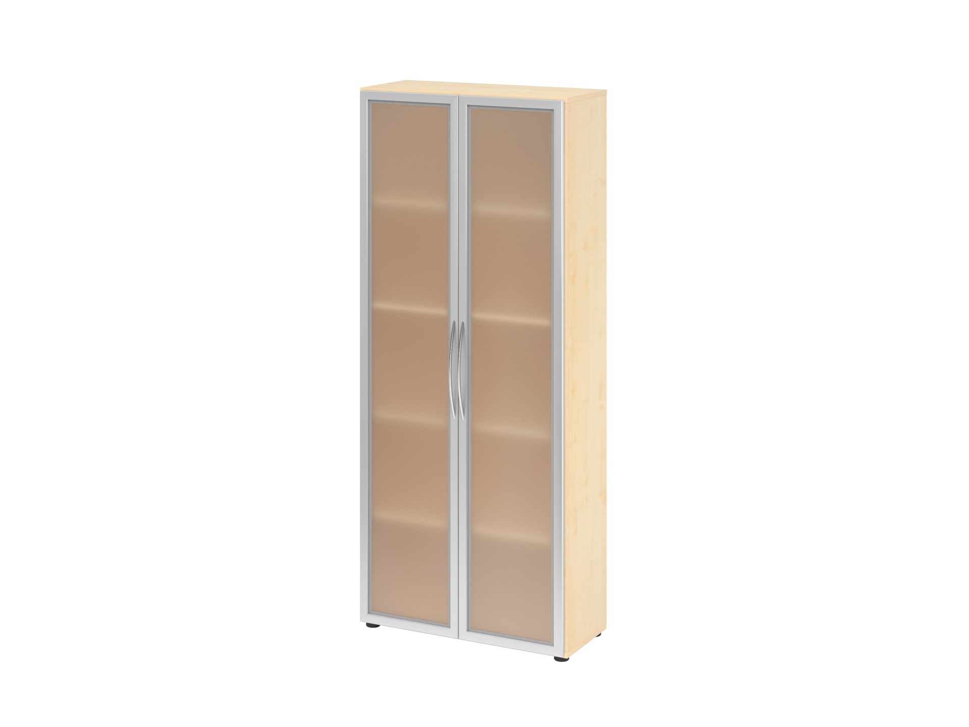 Aktenschrank 80 cm Ahorn/ Rahmen Silber