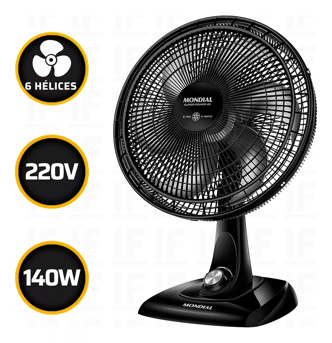 Ventilador De Mesa 40cm Com 6 P&aacute;s Super Power Mondial