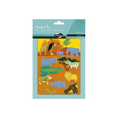 Maildor - 2 feuilles gommettes savane