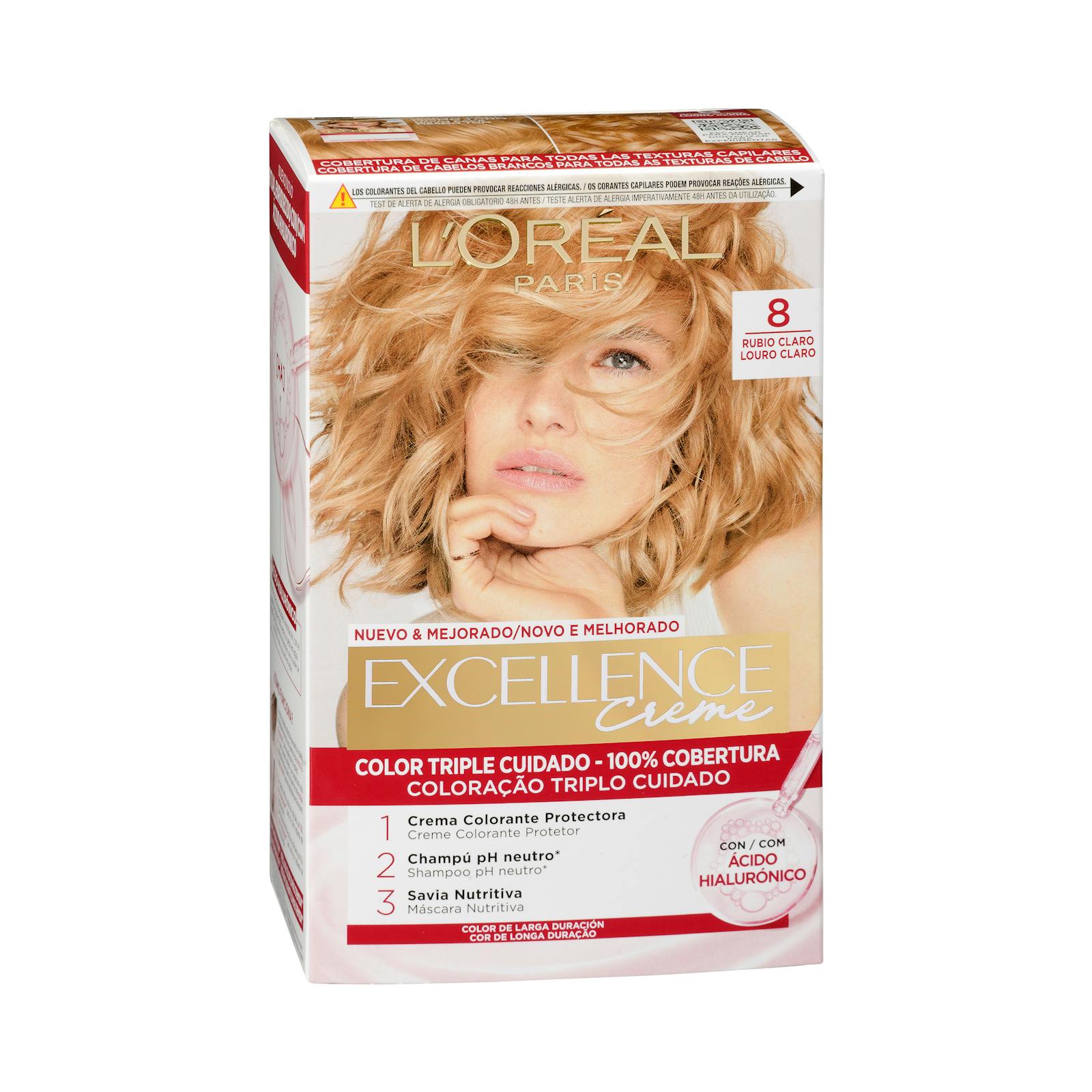 Coloration permanente 8 blond clair Excellence Crème