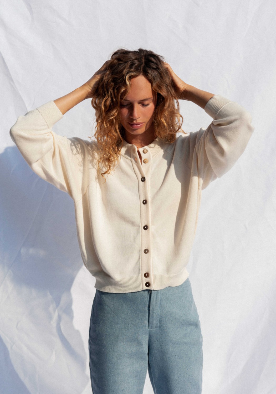 Jungle Folk Cardigan Barranco Ivory