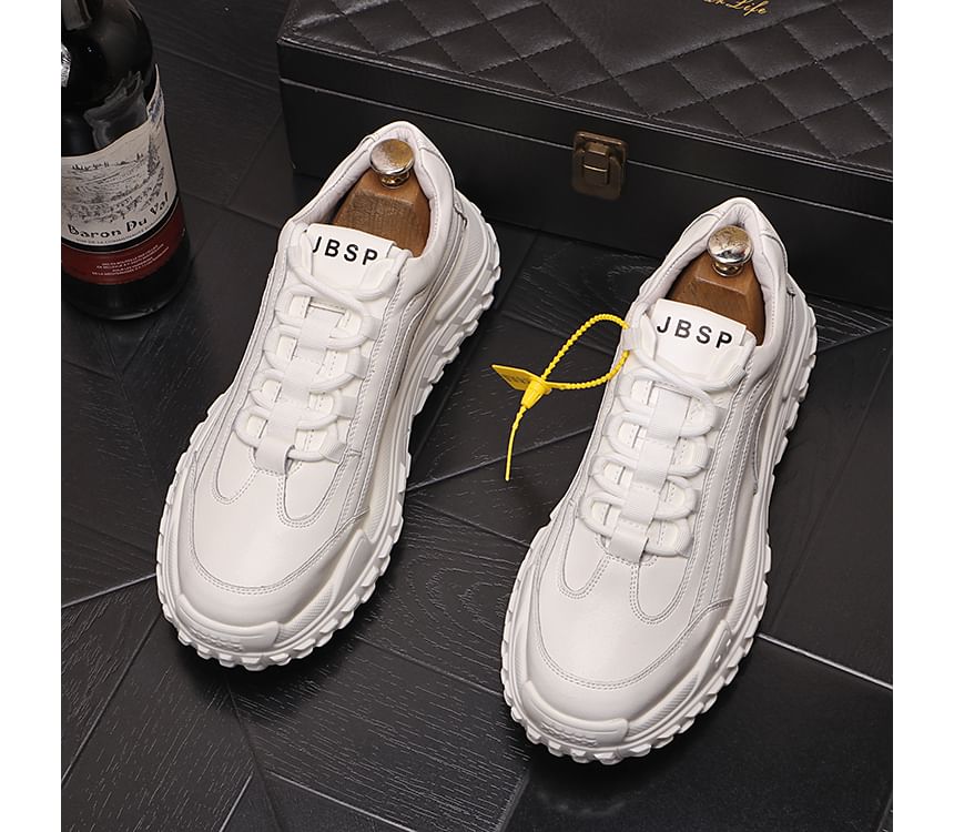 Mr Ozera - Platform-sneakers van imitatieleer met vetersluiting