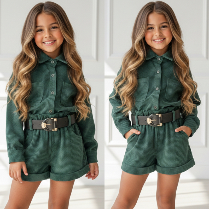 Belted Chic Rib Set - groen