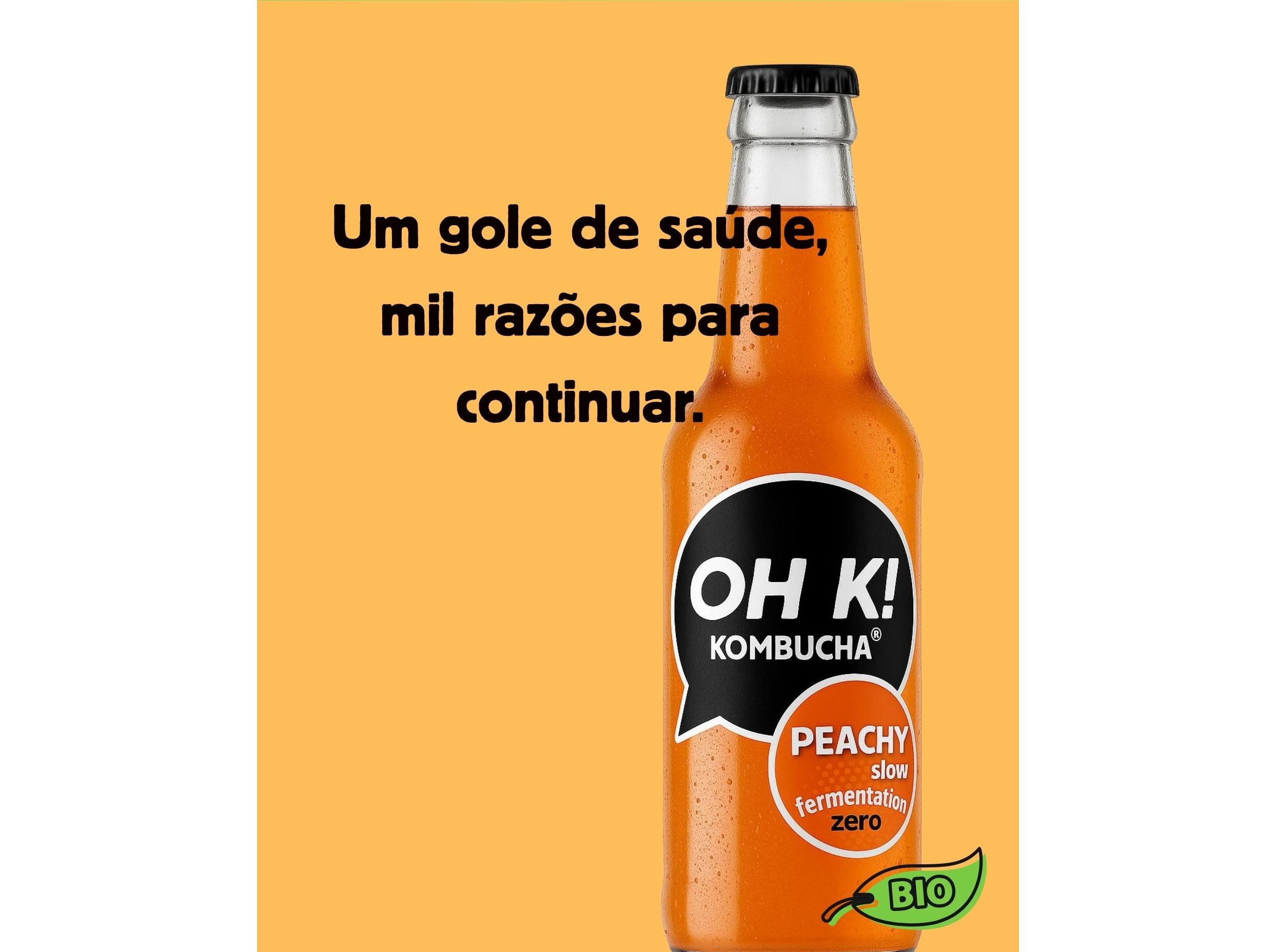 KOMBUCHA BIO OH K! PEACHY (PÊSSEGO) 330ML