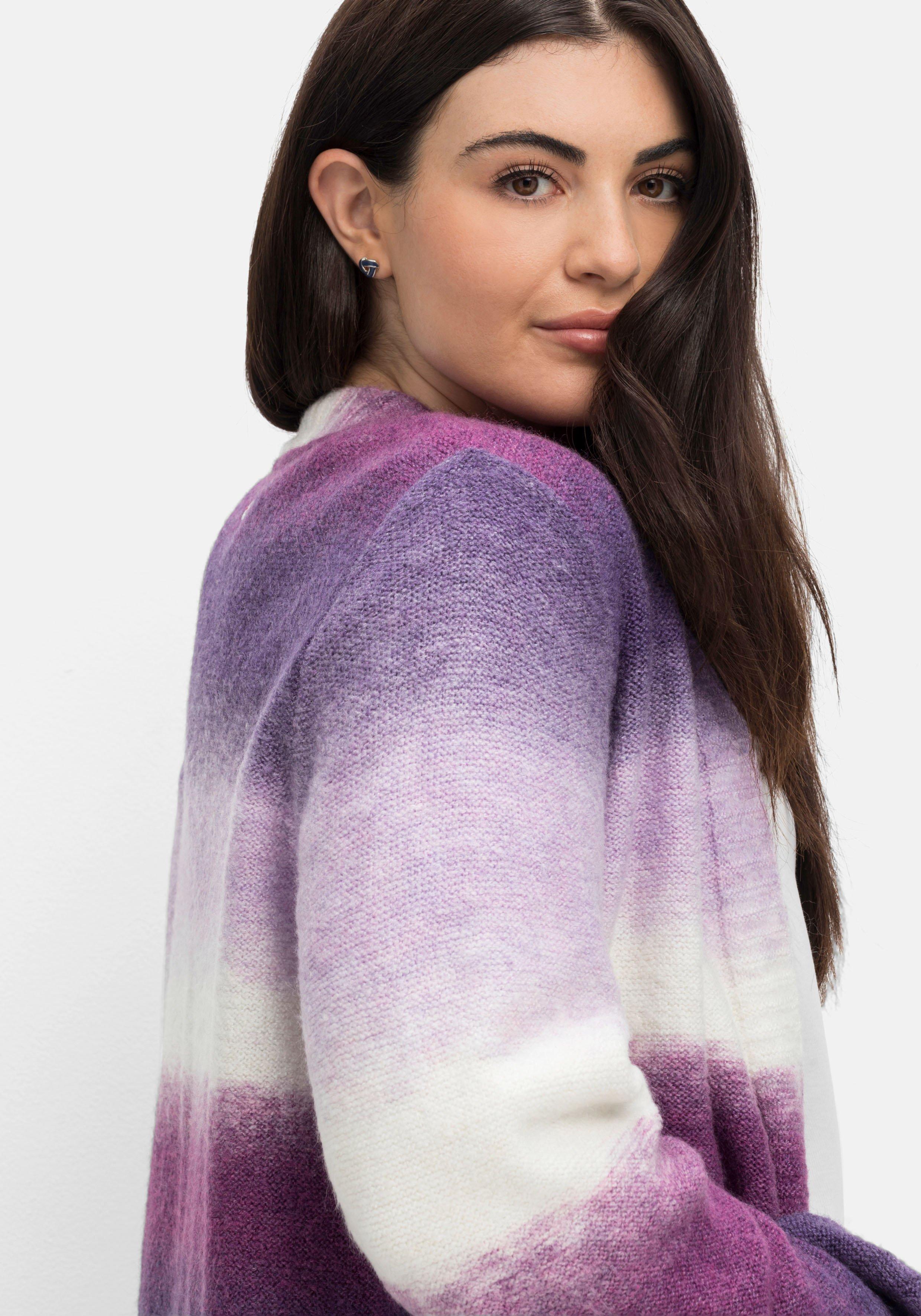 Strickjacke mit Farbverlauf in Batik-Optik