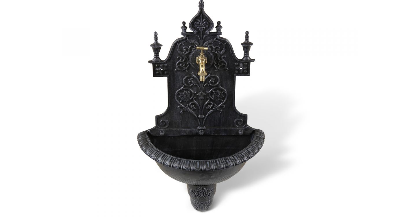 Fontaine de jardin aluminium gris 44x22.5x77.5cm