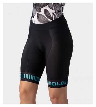 Cuissard Femme Sans Bretelle Alé Strada Noir/Bleu Turquoise