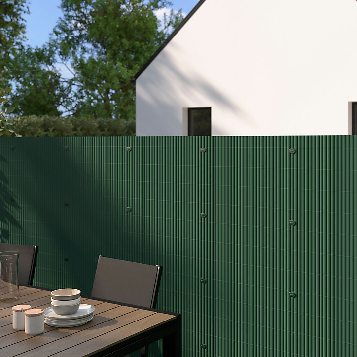 Canisse simple face PVC Blooma verte L.3 m x H.1 m